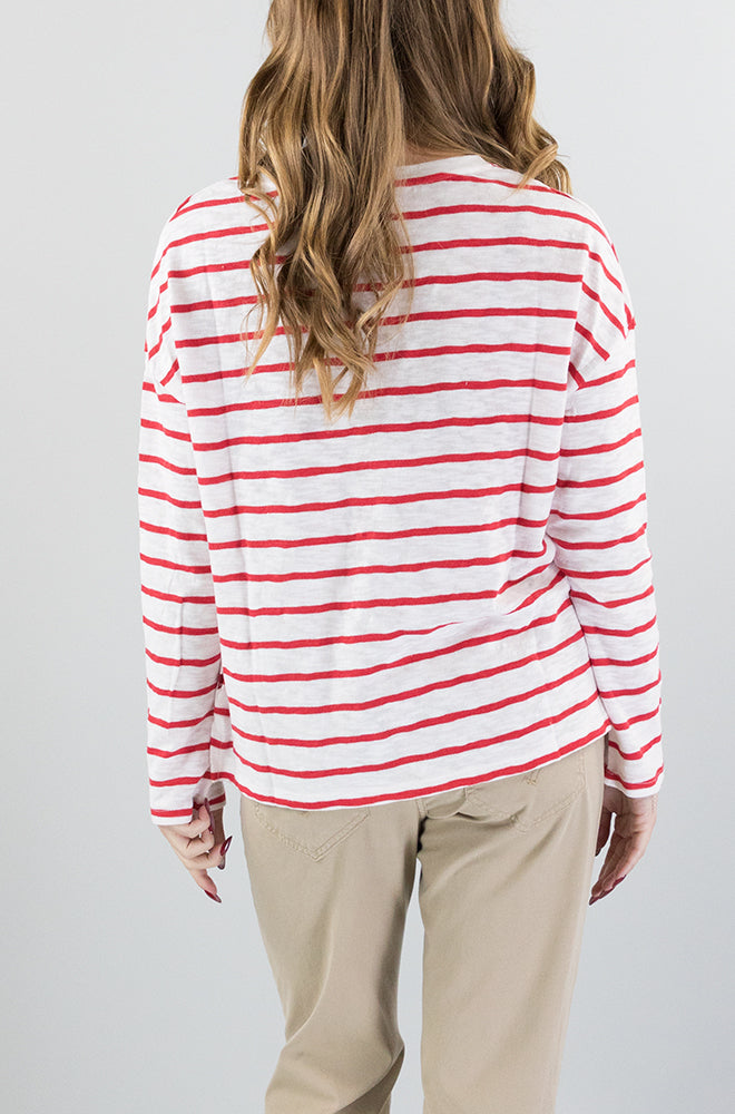 T-Shirt Levis  White Red Stripes da Donna a72480002