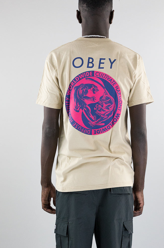 T-Shirt Obey Sand da Uomo yin yang panteher