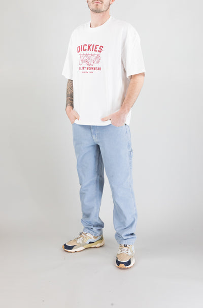 T-Shirt Dickies White da Uomo laundry boxy ss tee