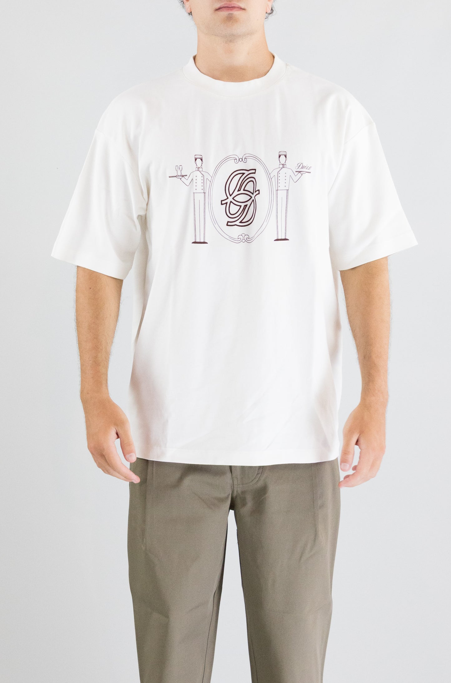 T-Shirt Drole De Monsieur White da Uomo room service ts265