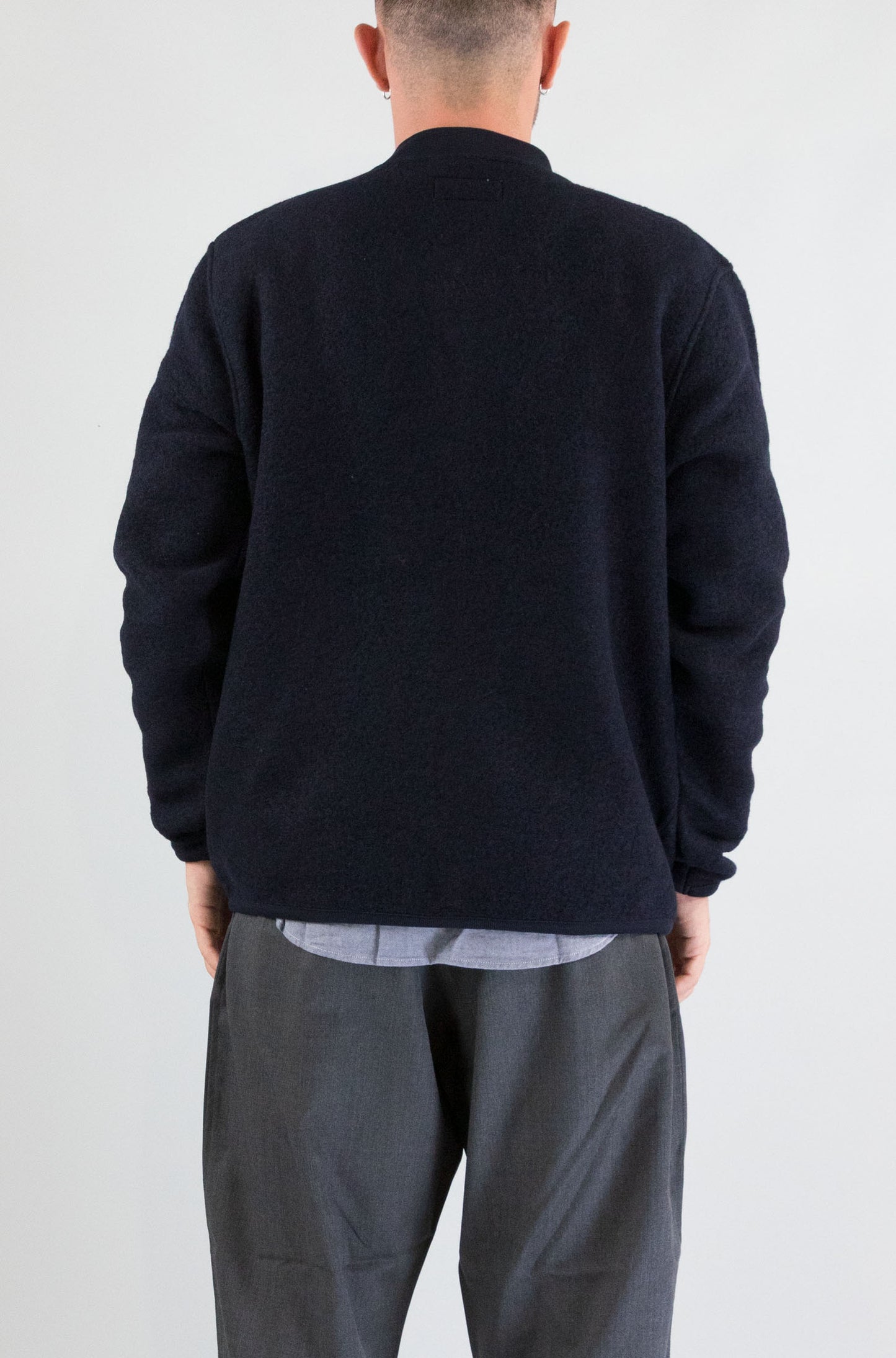 Felpa Universal Work Navy da Uomo 00018 wool fleece zip bomber