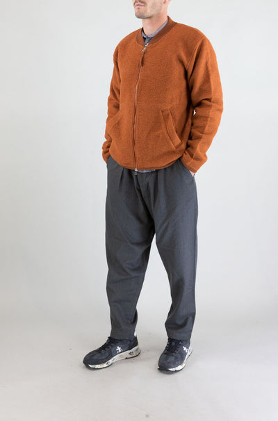 Felpa Universal Work Rust da Uomo 00018 wool fleece zip bomber