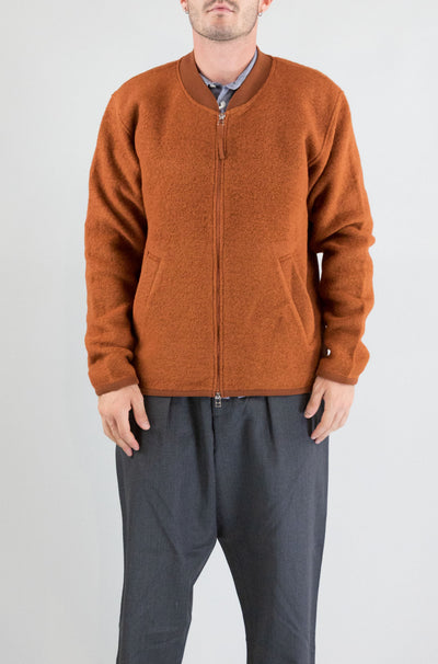 Felpa Universal Work Rust da Uomo 00018 wool fleece zip bomber