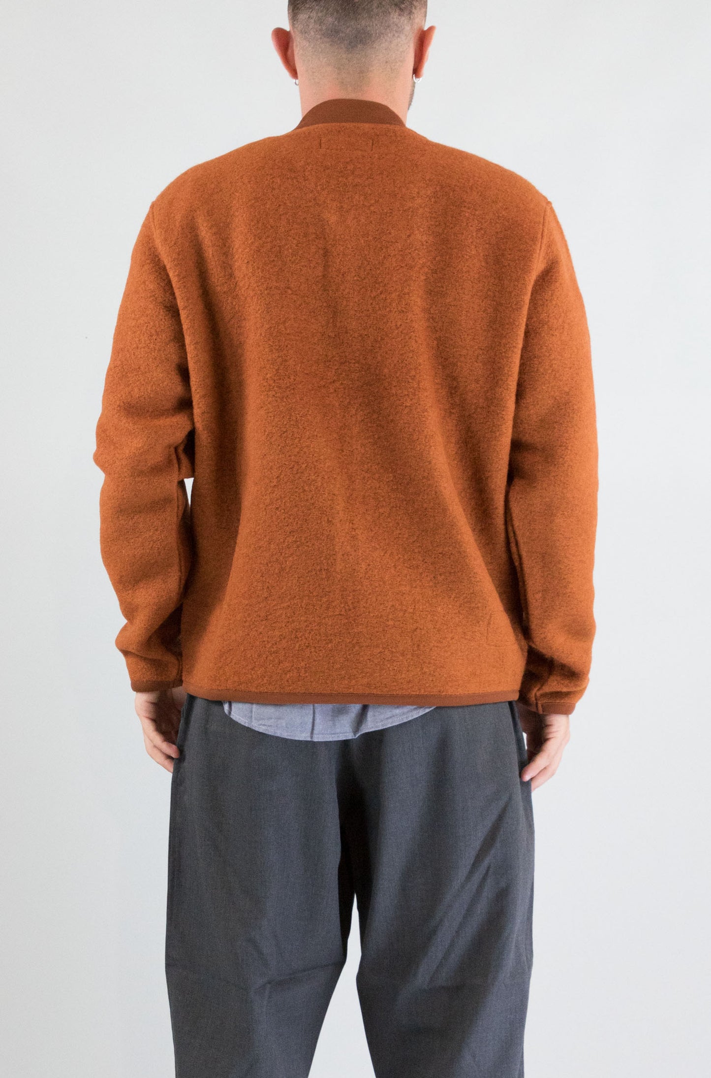 Felpa Universal Work Rust da Uomo 00018 wool fleece zip bomber