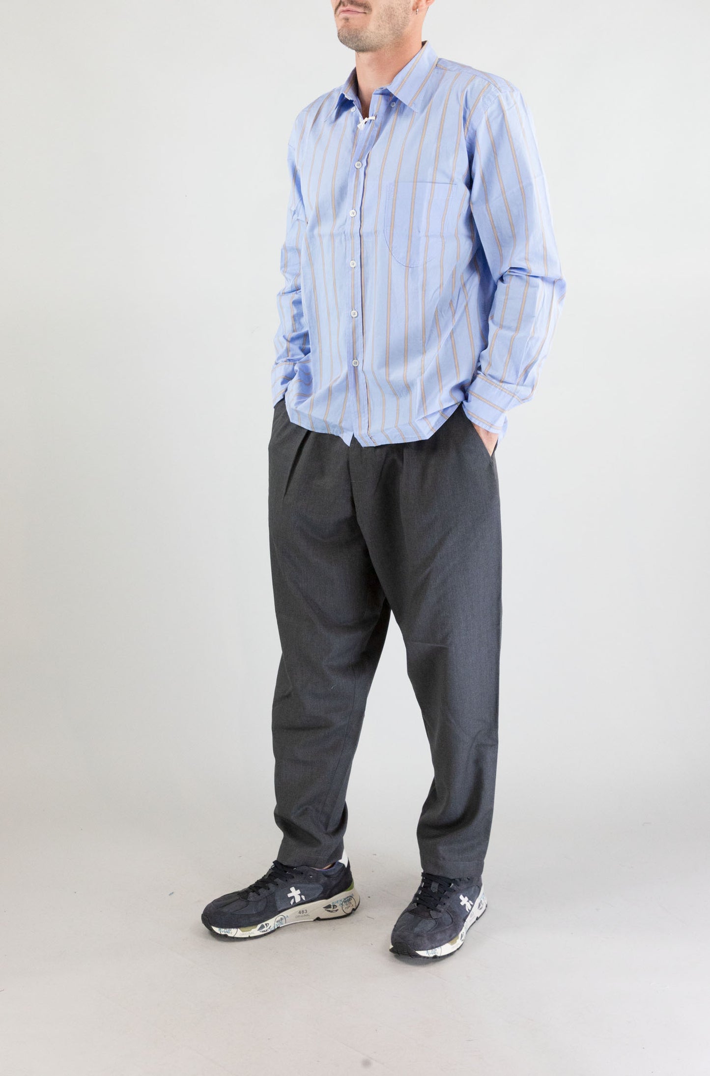 Camicia Universal Work Blue da Uomo 33556 pop stripe four lazy day shirt