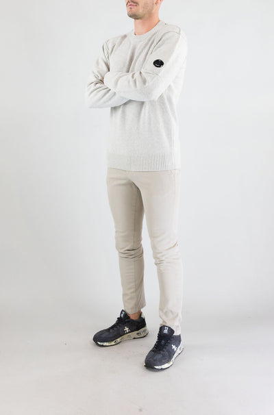 Maglia Cp Company Off White Melange da Uomo 19cmkn707as110149a
