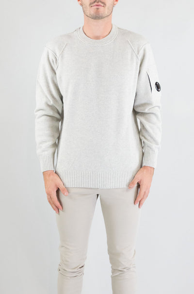 Maglia Cp Company Off White Melange da Uomo 19cmkn707as110149a