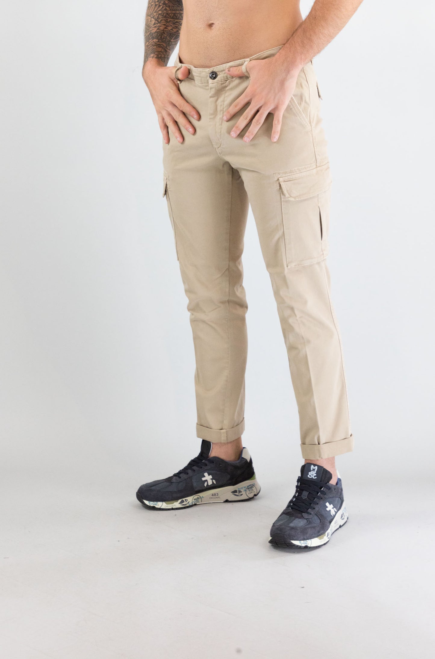 Pantalone 40weft Beige Oxford da Uomo aiko 2374 53702