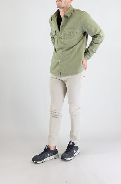 Camicia 40weft Verde Salvia da Uomo overshirt smile 2376