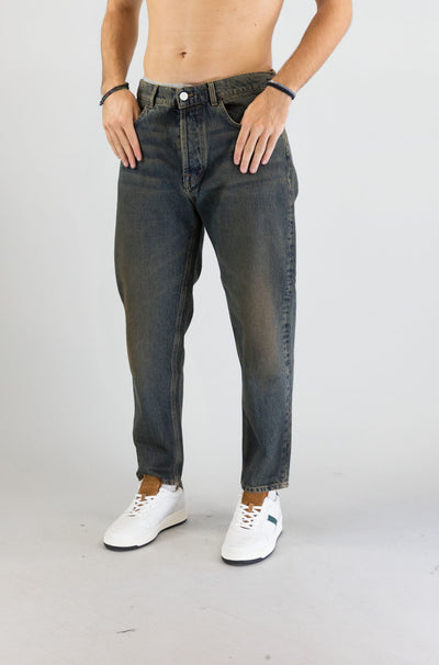 Jeans Amish Green Dirty da Uomo AMU001D4363008