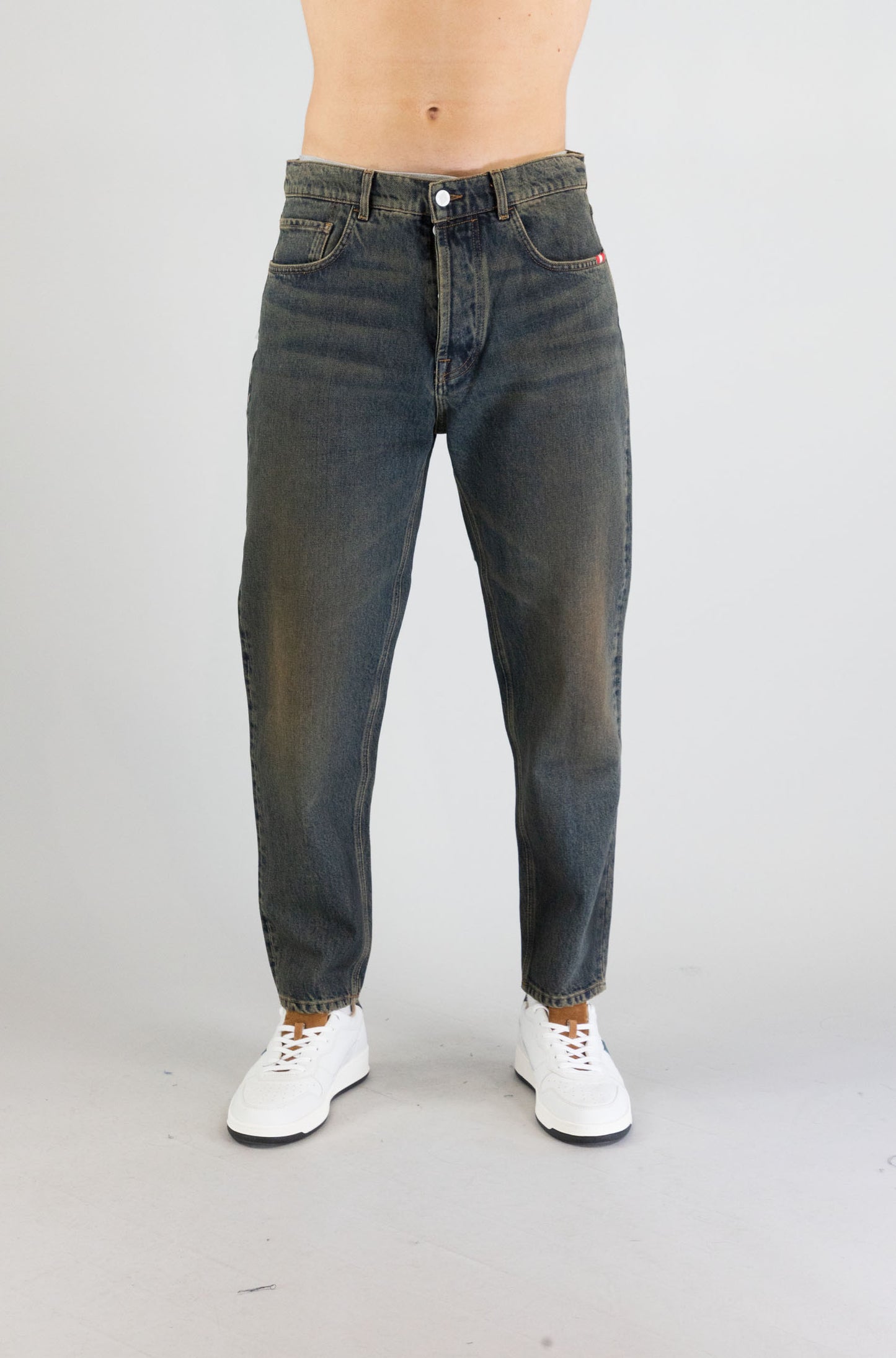 Jeans Amish Green Dirty da Uomo AMU001D4363008