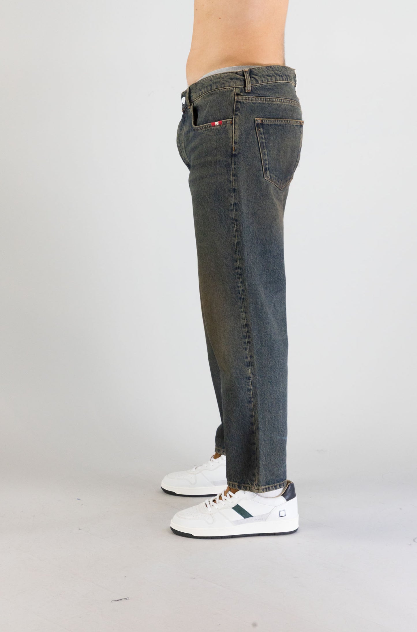 Jeans Amish Green Dirty da Uomo AMU001D4363008