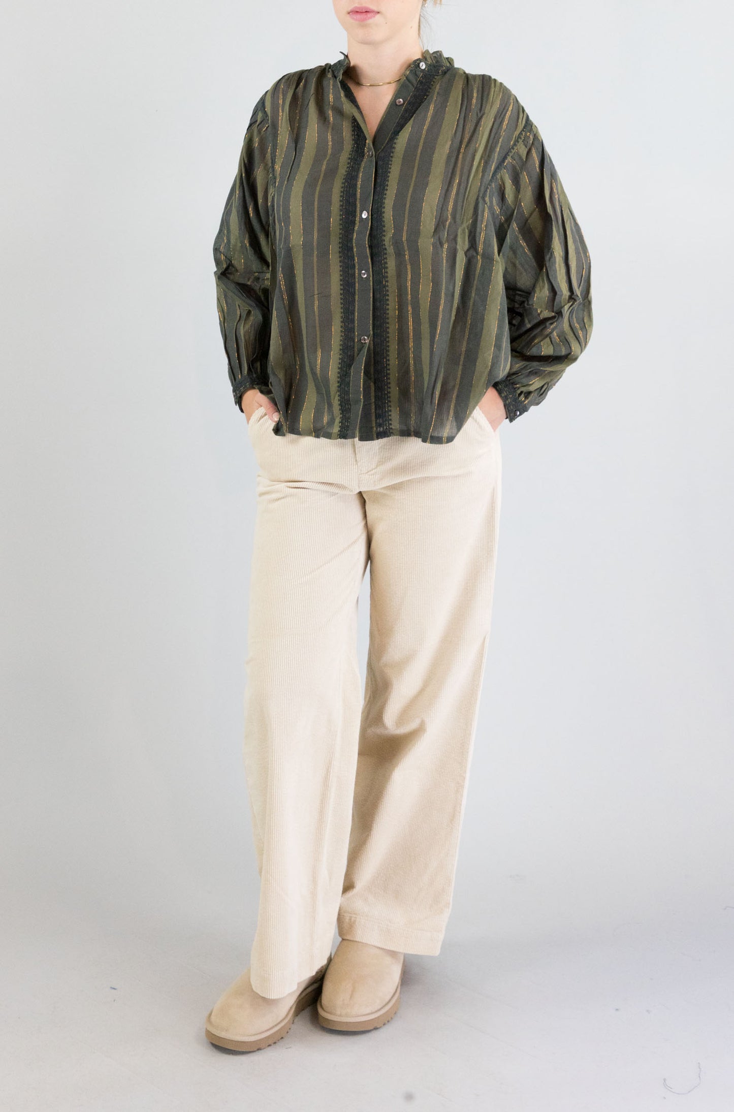 Blusa Maison Hotel Khaki da Donna anika