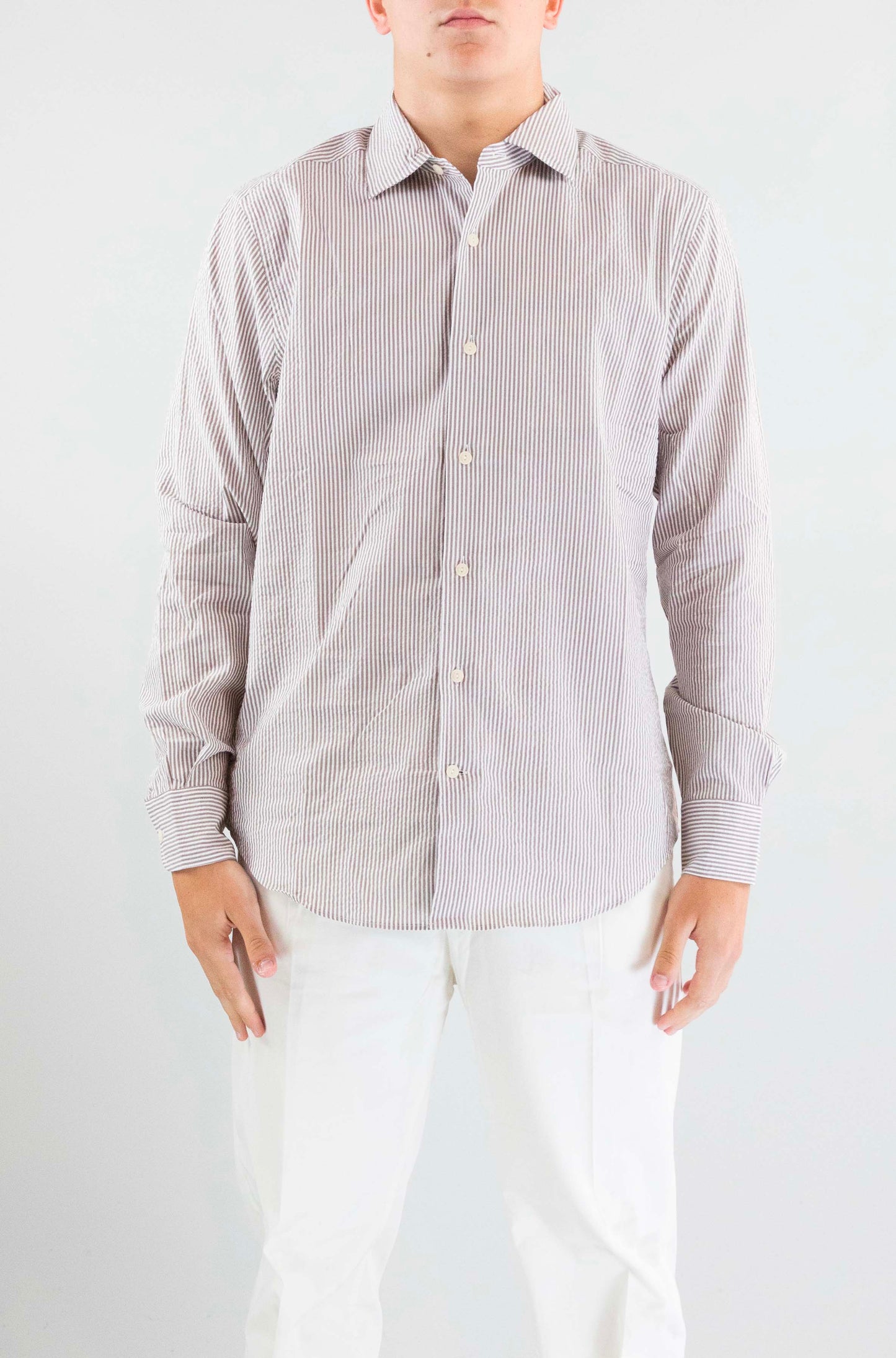 Camicia Mc2 Saint Barth 08061 Stripes da Uomo pamplona seersucker