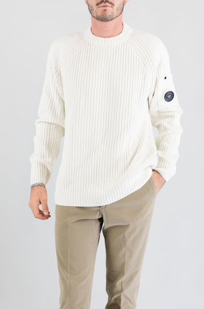Maglia Cp Company Gauze White da Uomo 21cmkn049a 005558g