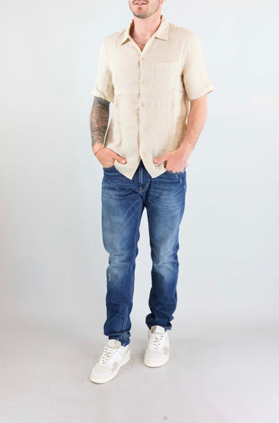 Camicia Mc2 Saint Barth Linen Beige da Uomo sifinos