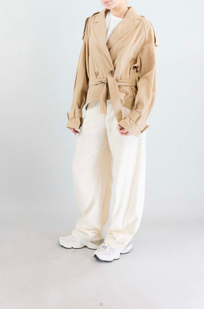 Cappotto Pinko Beige Chantilli da Donna tanya cotone fluido