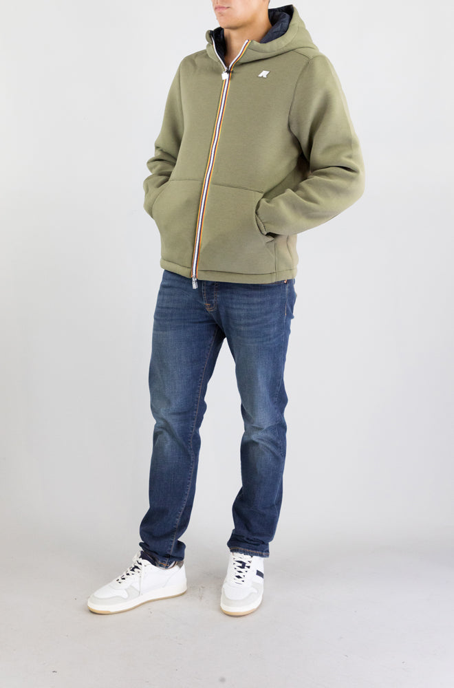 Felpa Kway D07 Green Blue da Uomo k8142yw jack spacer nylon double
