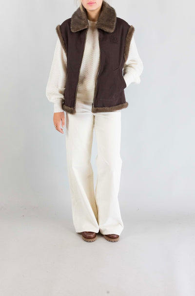 Giubbotto Mc2 Saint Barth Dark Brown da Donna hesketh wax fur