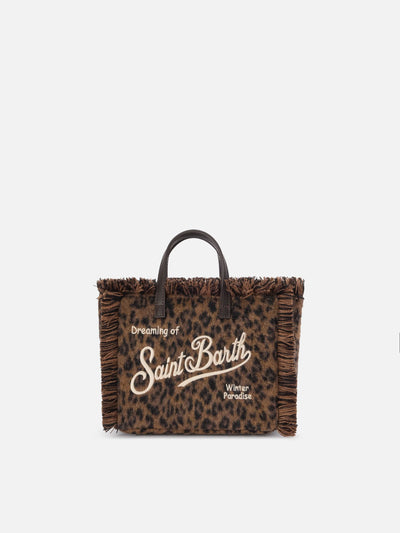 Borsa Mc2 Saint Barth 212 Dark Leopard da Donna vanity mini felt n