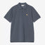 Polo Carhartt Wip Cozy Blue Gold da Uomo i023807 chase piqu