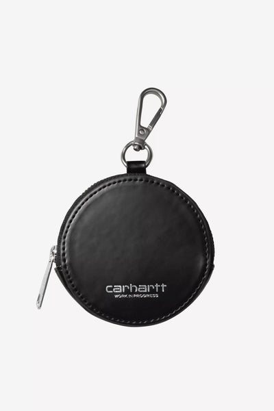 Portafogli Carhartt Wip Black Silver da Uomo i036887 script coin
