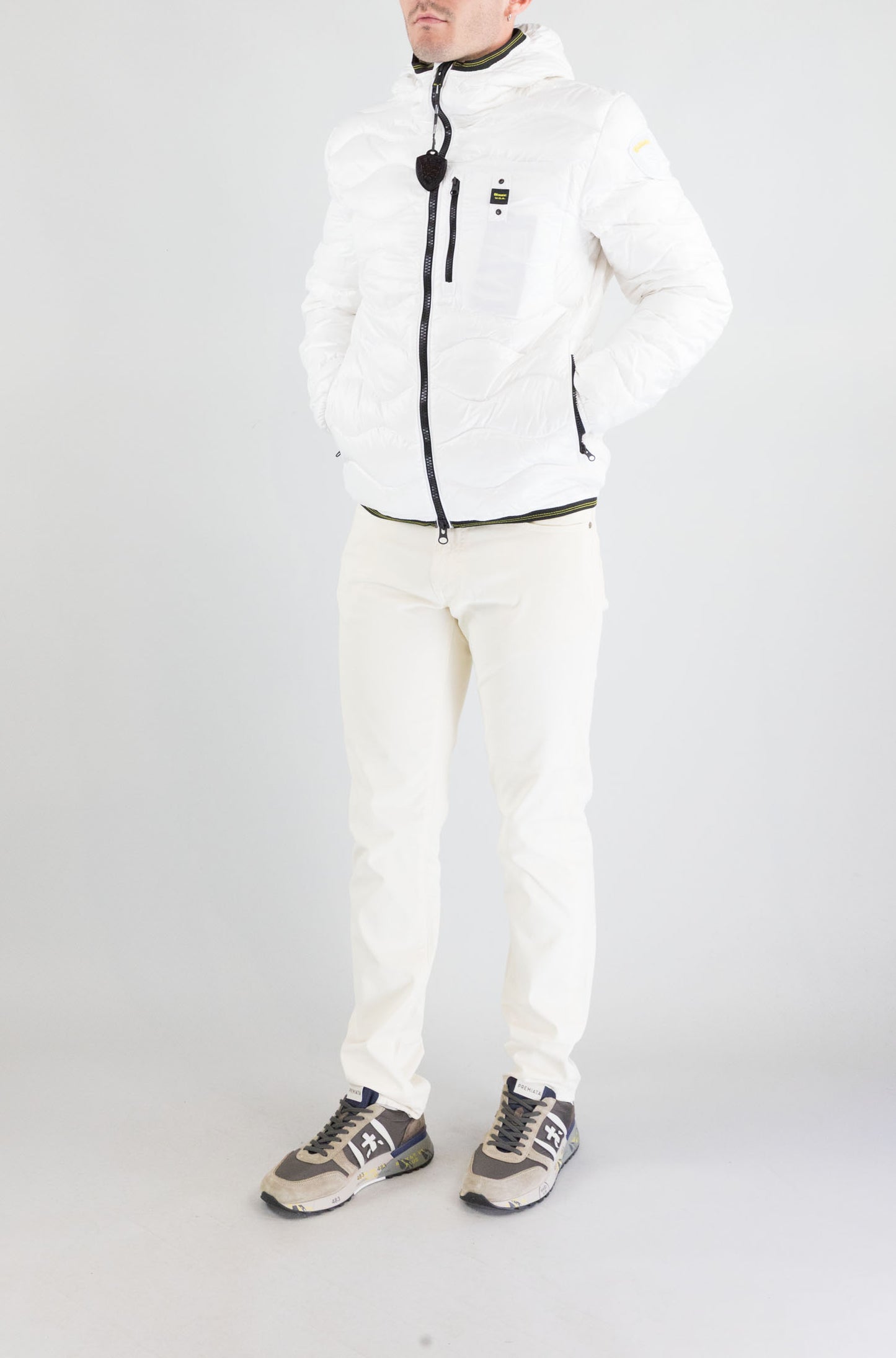 Giubbotto Blauer Bianco da Uomo 25wbluc03074 006355 wave