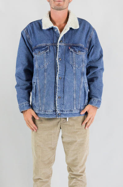 Giubbotto Levis  Denim da Uomo a578400440 relaxed fit sherpa trkr