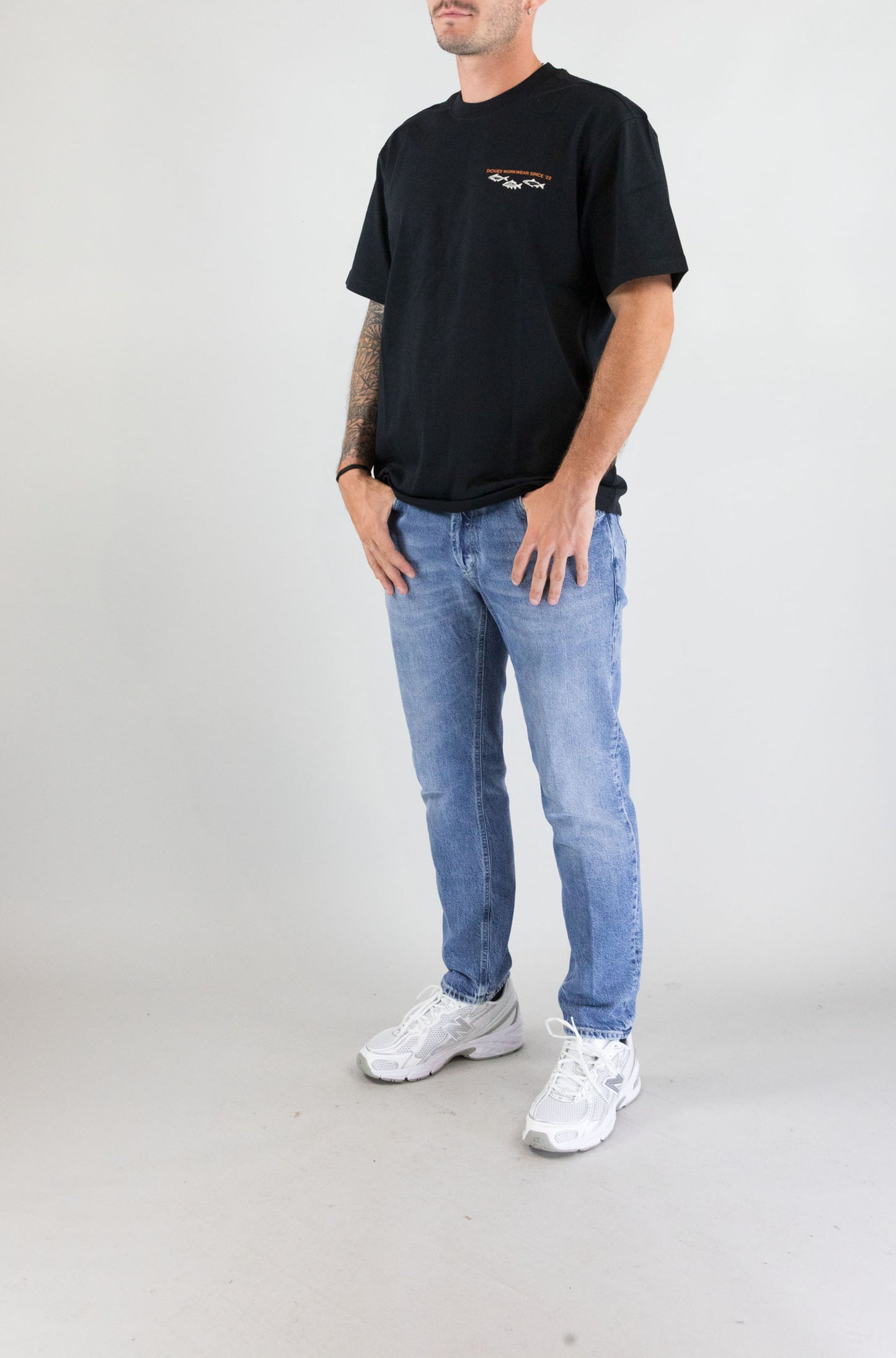 T-Shirt Dickies Nero da Uomo dk0a87qgblk