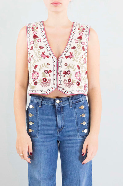 Gilet Maison Hotel Rosa da Donna freak folk lola