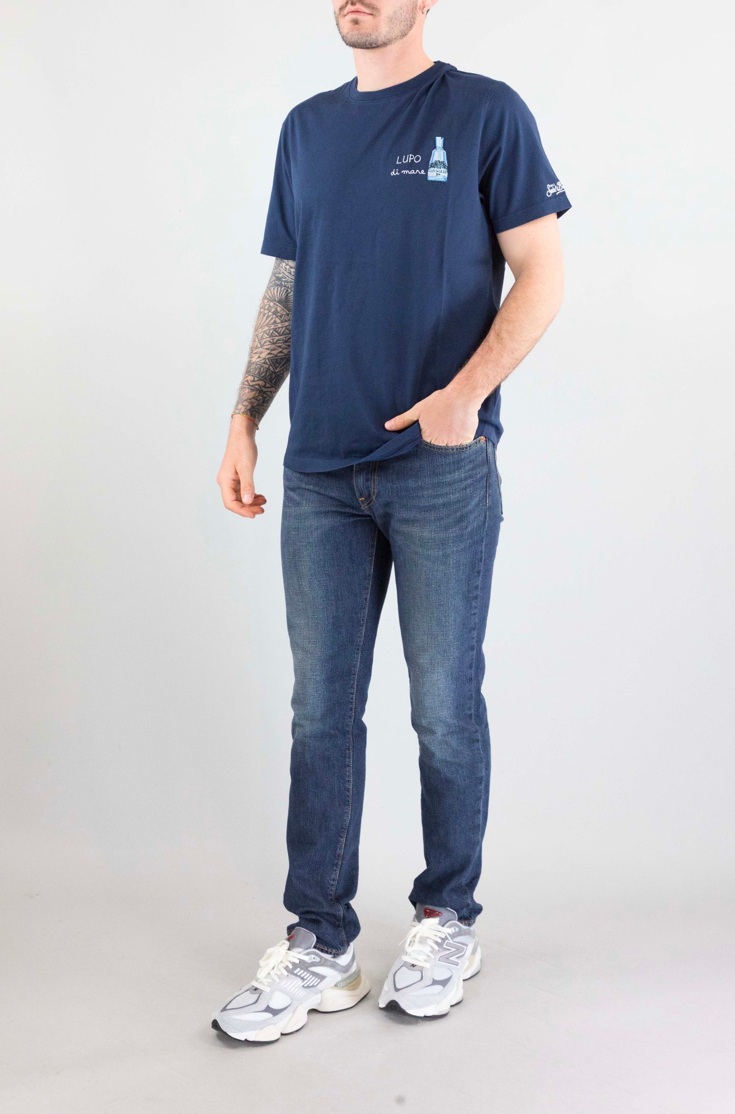 T-Shirt Mc2 Saint Barth 04458 Gin Mare Lupo da Uomo portofino