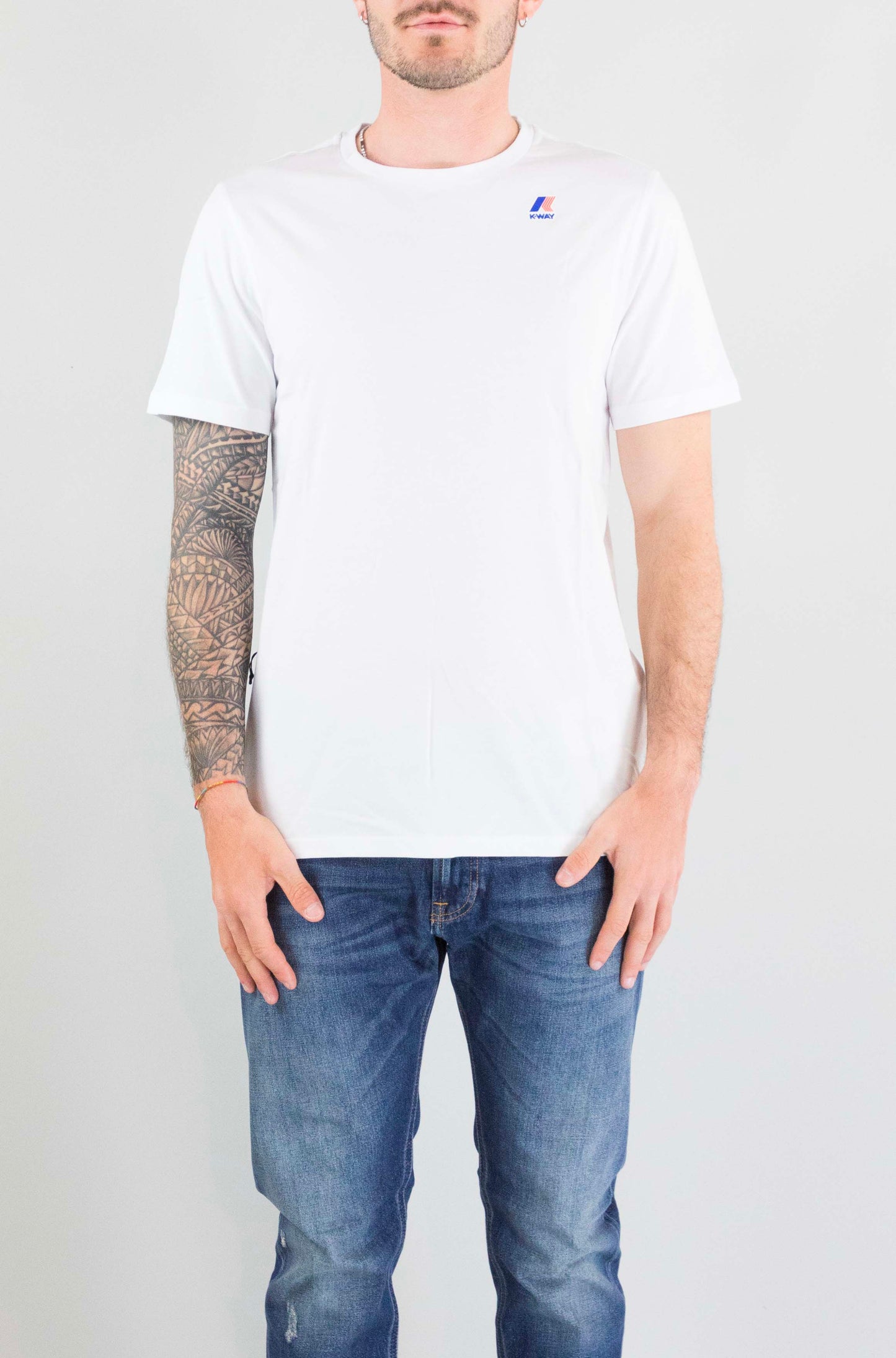 T-Shirt Kway 001 White da Uomo k7142kw leonide