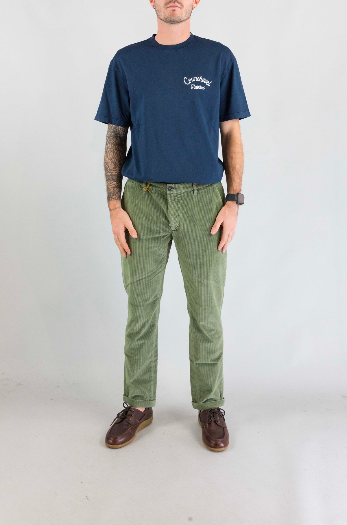 Pantalone 40weft Verde Militare da Uomo brand 3072 56583