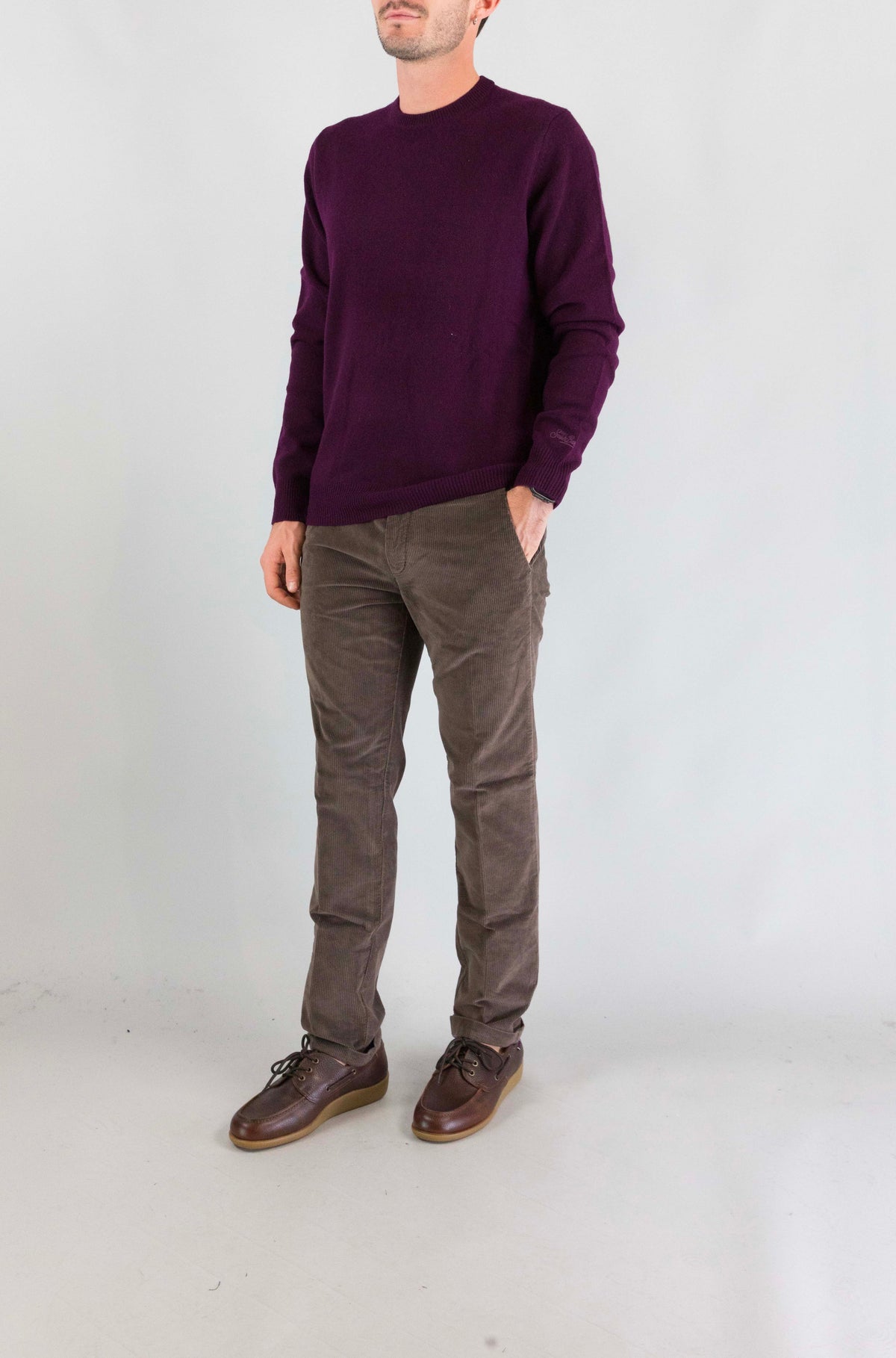 Maglia Mc2 Saint Barth Aubergine da Uomo regent lambswool