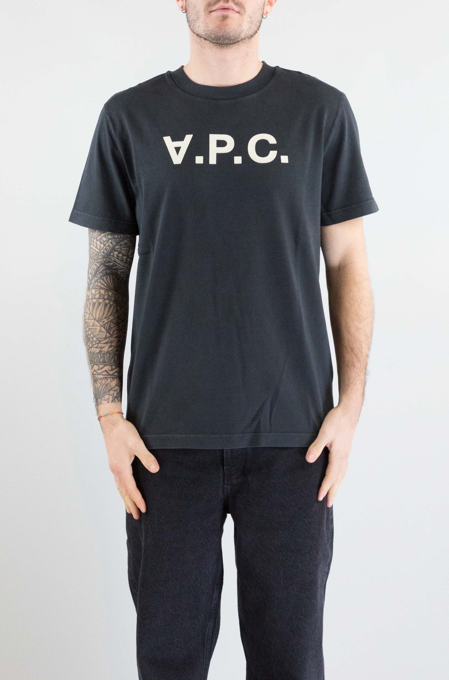 T-Shirt Apc Nero Bianco da Uomo cohmb m26384
