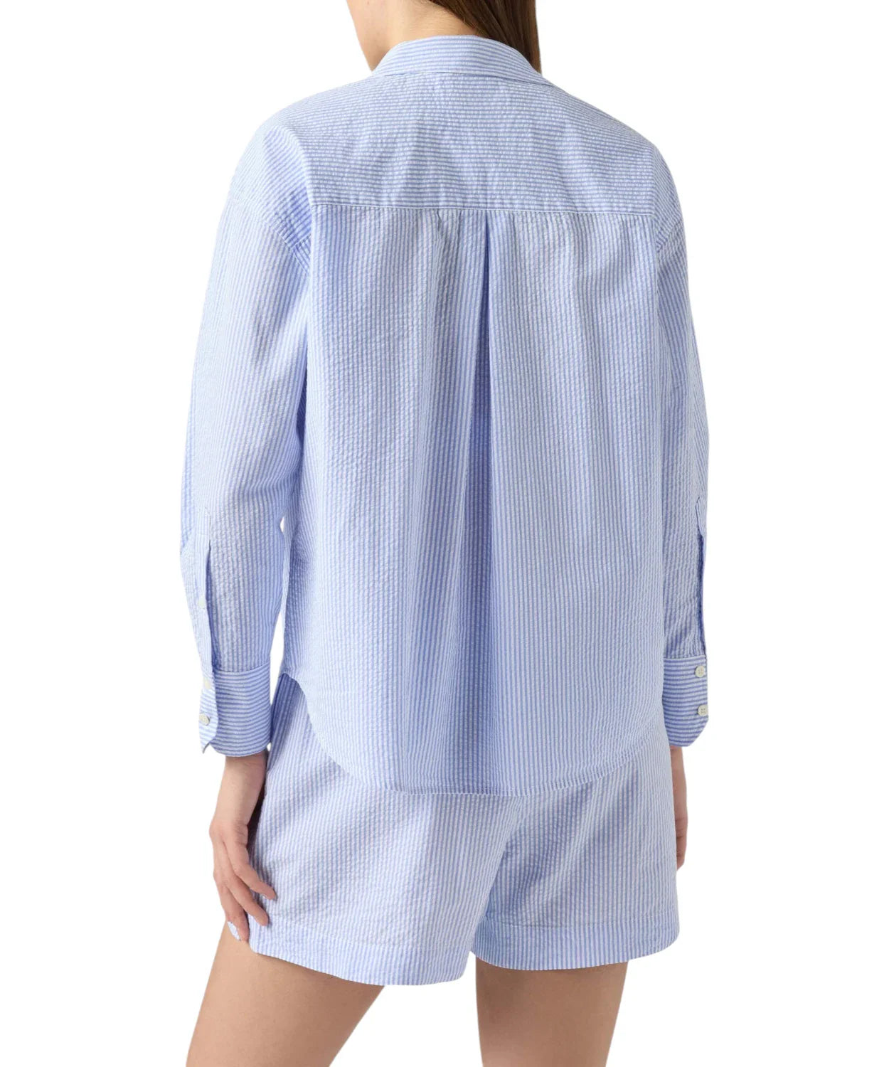 Camicia Mc2 Saint Barth Seersucker Stripes V M Ama 31 da Donna cristal
