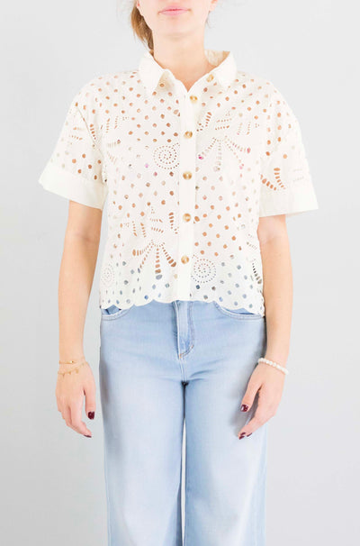 Top Louizon Ecru da Donna nissim