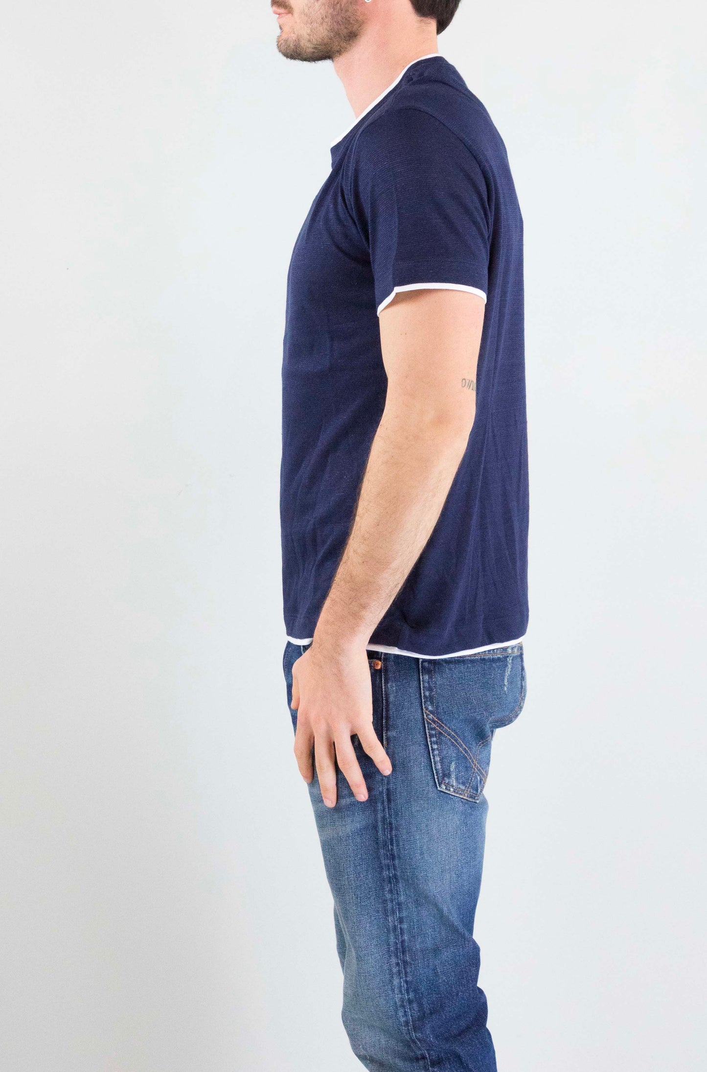 T-Shirt Bob Blu da Uomo lin vr0398