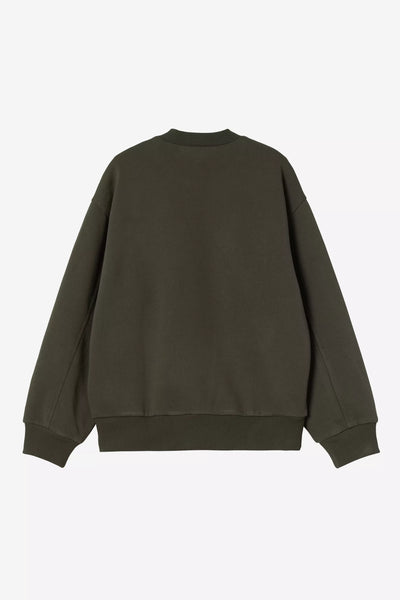 Felpa Carhartt Wip Olive Stone Washed da Uomo i035547