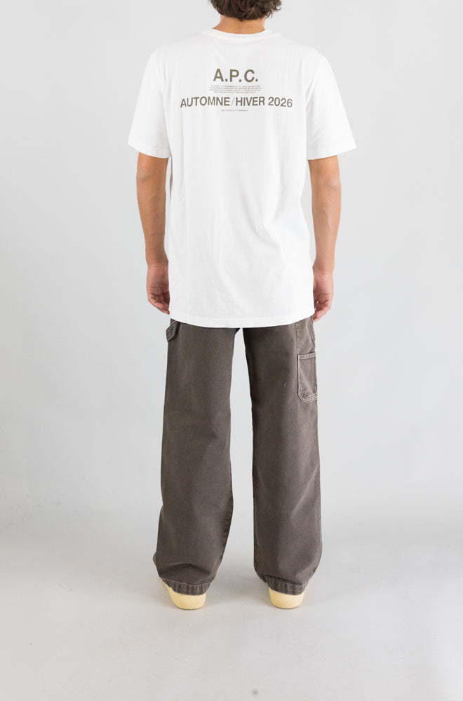 T-Shirt Apc Blanc Casse da Uomo cohbs m26470 apc automme 26