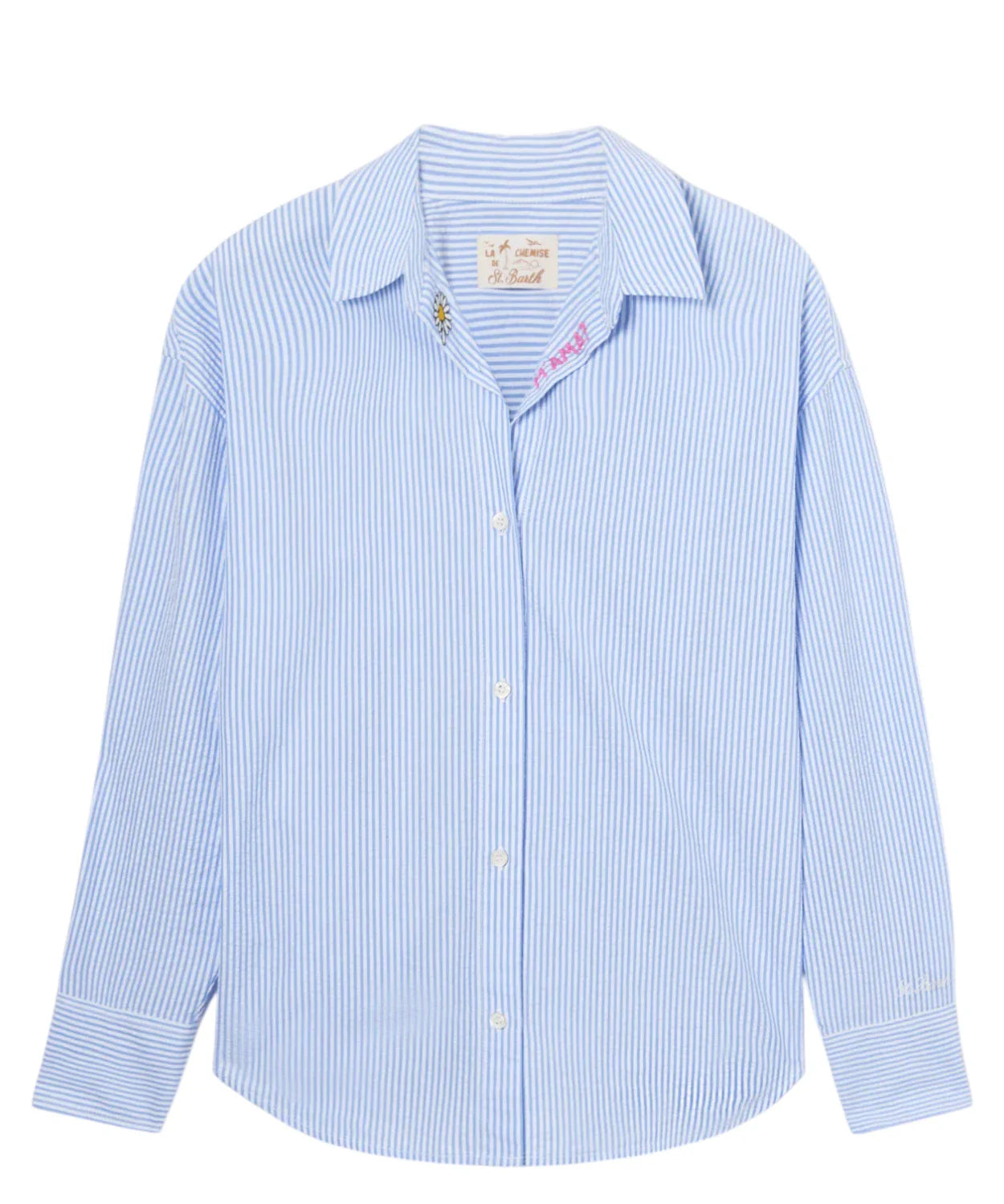 Camicia Mc2 Saint Barth Seersucker Stripes V M Ama 31 da Donna cristal