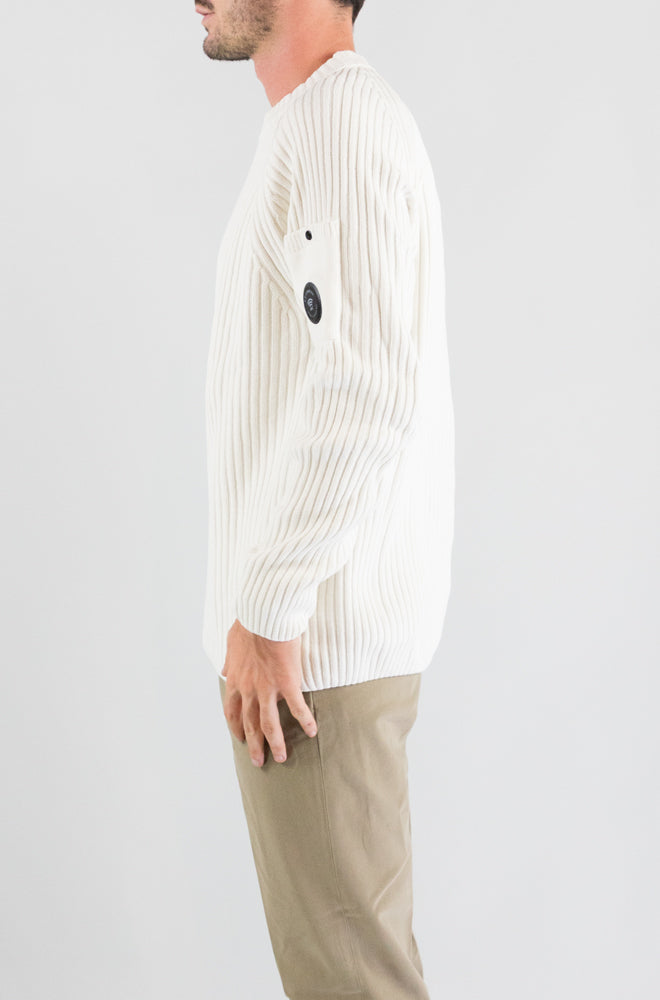 Maglia Cp Company Gauze White da Uomo 21cmkn049a 005558g