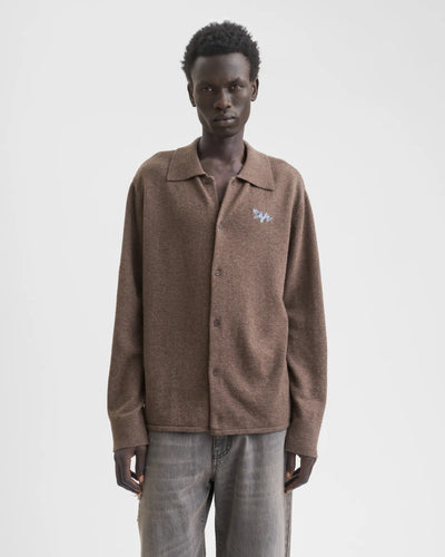 Camicia Sefr Dark Brown da Uomo knitted shirt