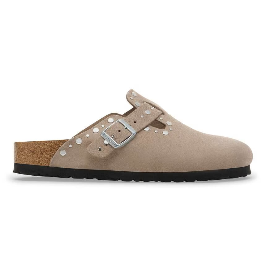 Scarpa Birkenstock Taupe  1030418 boston rivet suede calz s