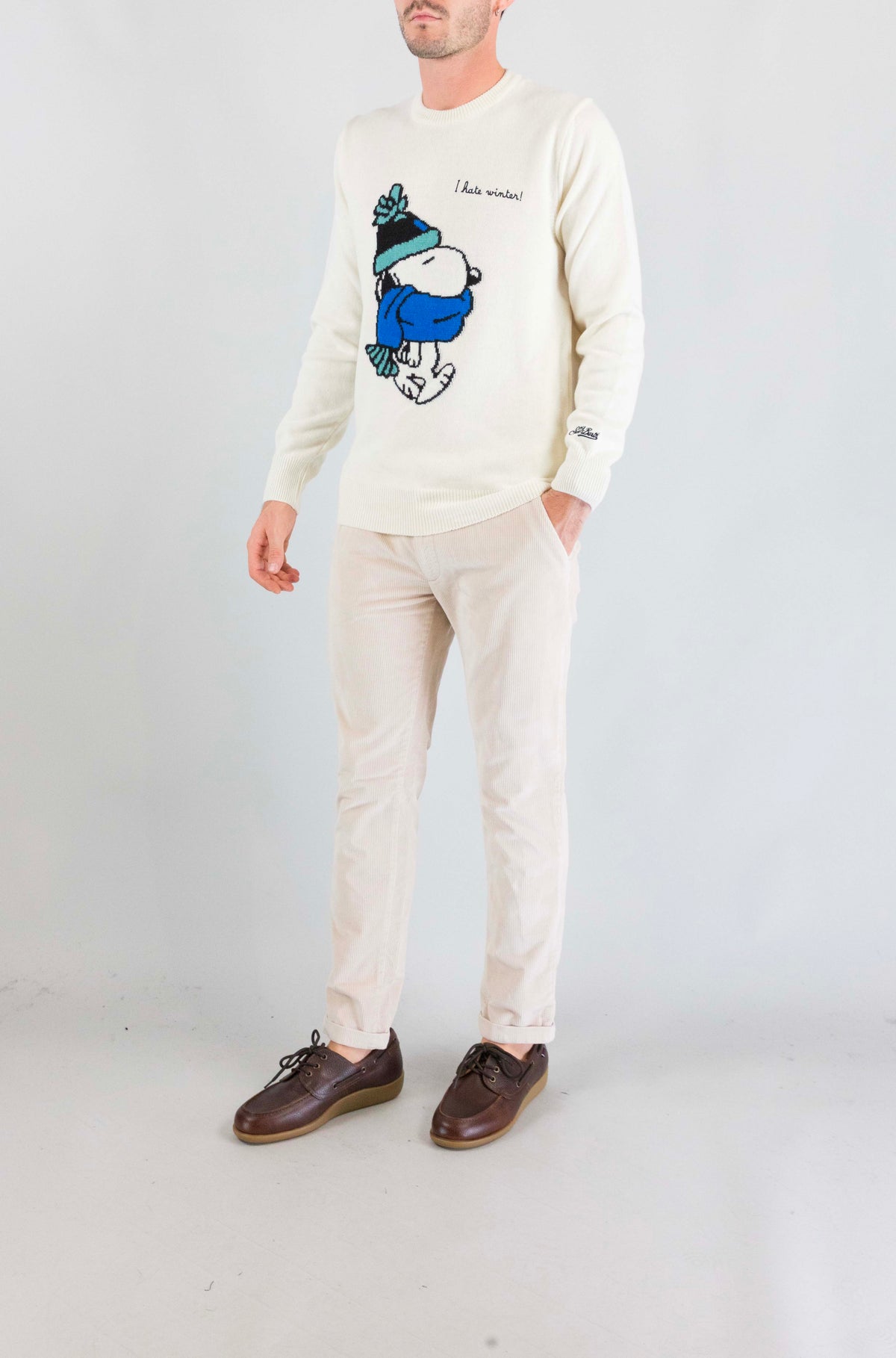 Maglia Mc2 Saint Barth Snoopy Hate Winter da Uomo heron