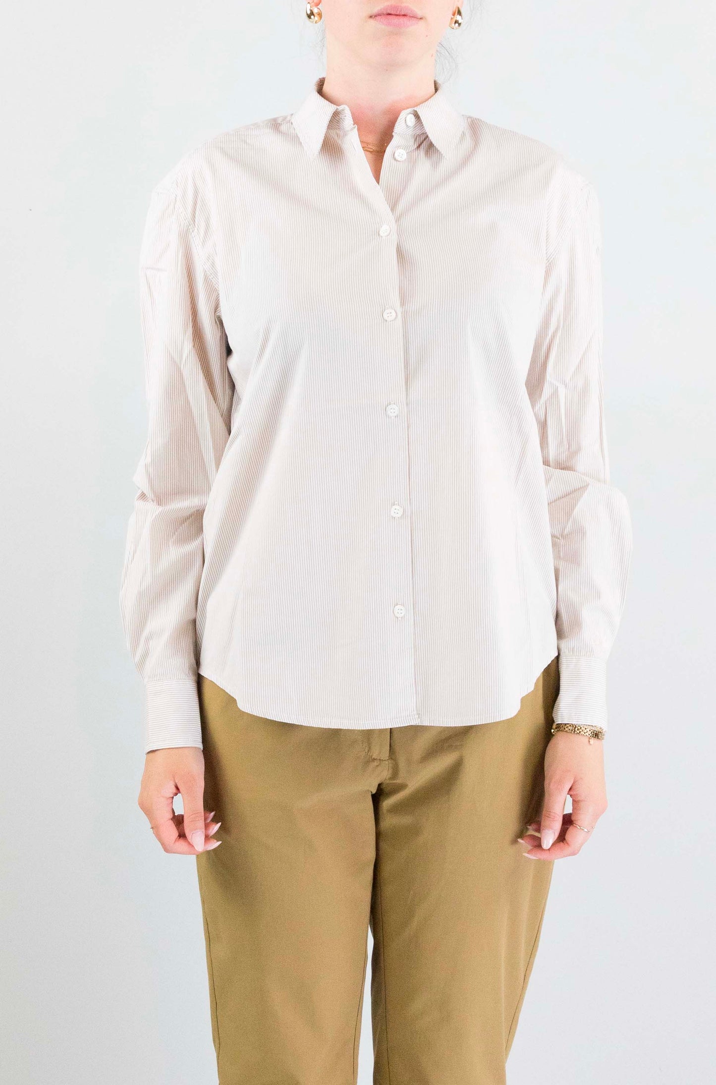 Camicia Mc2 Saint Barth Cotton Stripes Micro V Noia 11 da Donna meredith