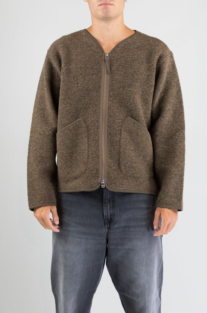 Giubbotto Universal Work Brown Marl da Uomo 35412 wool fleece zip liner