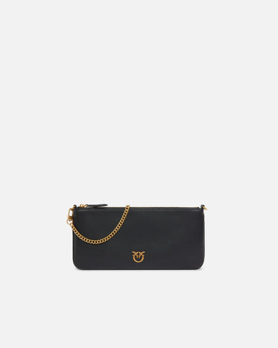 Borsa Pinko Nero Oro da Donna horizontal flat vitello seta