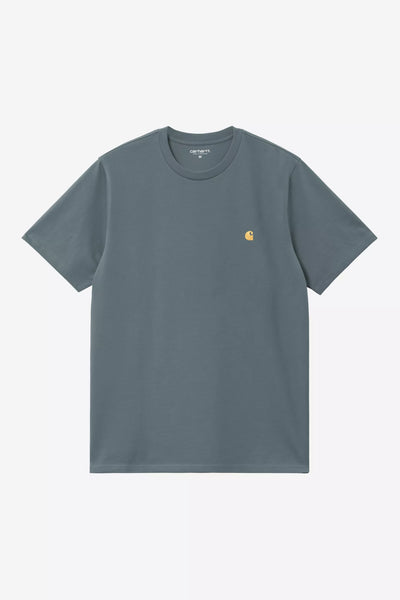 T-Shirt Carhartt Wip Cozy Blue Gold da Uomo i026391 chase