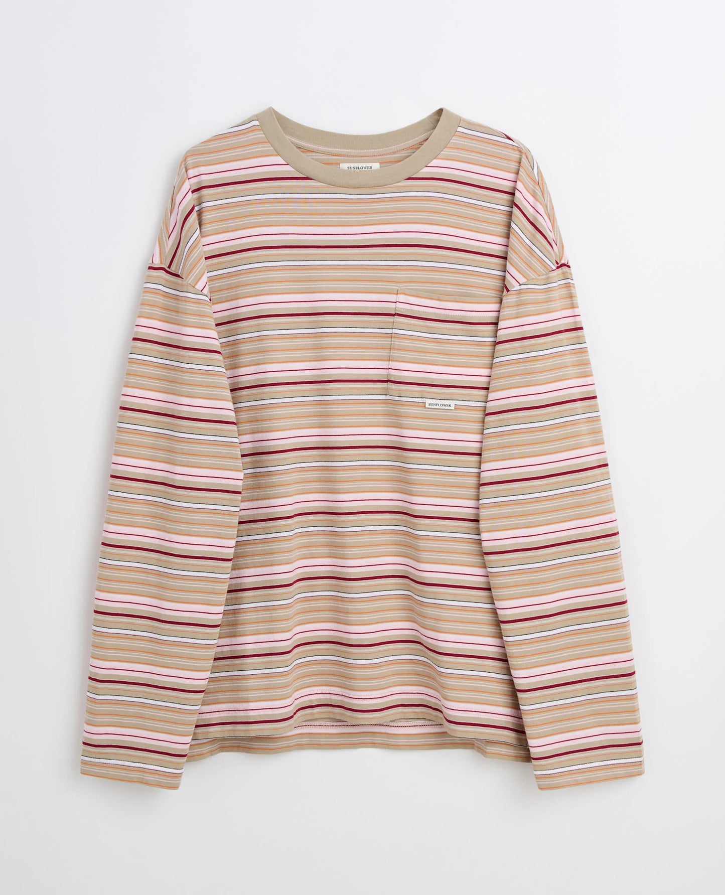 T-Shirt Sunflower beige da Uomo 2064 stripe ls pocket